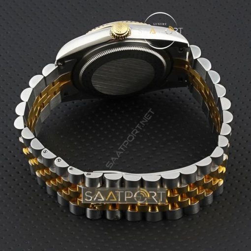 Rolex Bayan Saat ReplikaTaşlı Siyah kadran gold