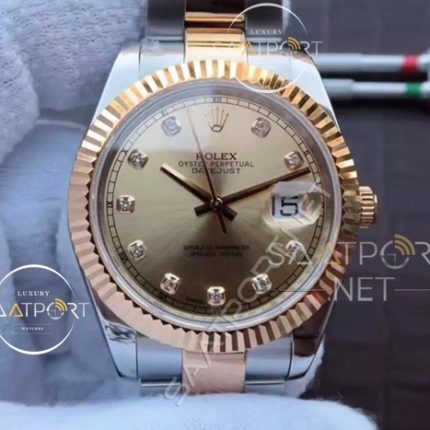 Rolex Datejust 36mm Sarı Kadran Replika Saat
