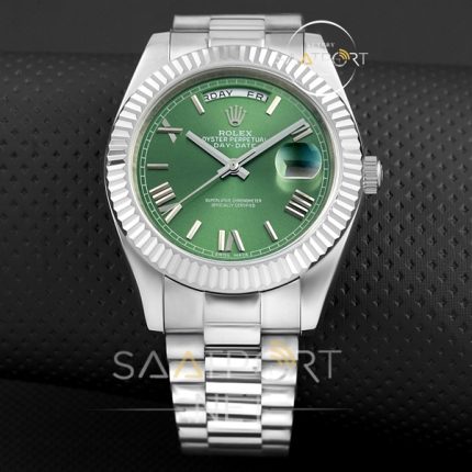 Replika Saat Rolex Day Date yeşil kadran otomatik saatler