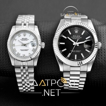 Rolex bayan saatleri date just beyaz ve siyah kadran