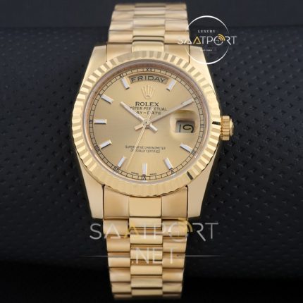 Rolex Day Date Gold Kasa Sarı Kadran Otomatik saat modelleri