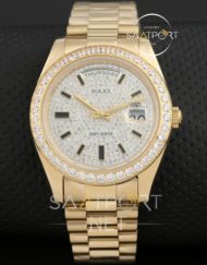Rolex Day Date Gold Unisex Taşlı Saat Modeli