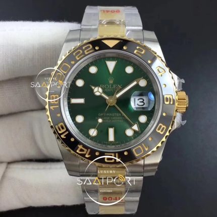 GMT-Master II 116713 LN Black Ceramic SSYG GMF 11 Best Edition Green Dial on SSYG Bracelet A3186 (Correct Hand Stack)