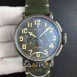 Heritage Pilot Ton-up Aged SS Case XF 11 Best Edition on Green Nubuck Strap A7750 (1)