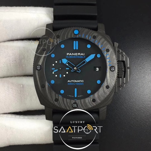 PAM1616 Carbotech 47mm VSF 11 Best Edition Black Dial Blue Markers on Rubber Strap P.9010 Clone 1