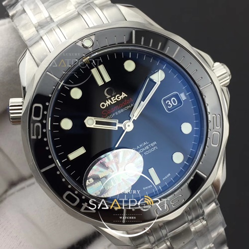 Omega Seamaster 300M Chronometer SS MKS 11 Best Edition Black Dial Black Ceramic Bezel on SS Bracelet A2824 V2