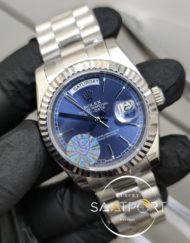 Rolex Saat Day Date Otomatik Mekanizma Tırtıklı Bezel Mavi Kadran