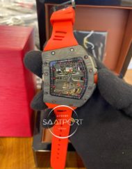 Richard Mille RM70-01 Karbon Kasa Turuncu Silikon Kordon