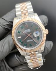Rolex Saat Datejust Otomatik Oyster Perpetual Roma Rakamlı Kadran Tırtıklı Bezel
