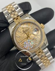 Rolex Saat Datejust Tırtıklı Bezel Desenli Gold Kadran Jubile Çelik Kordon Otomatik