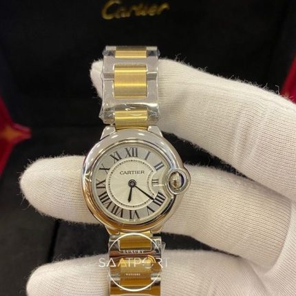 Cartier Ballon Bleu Düz Çelik Bezel Otomatik Bayan Saati