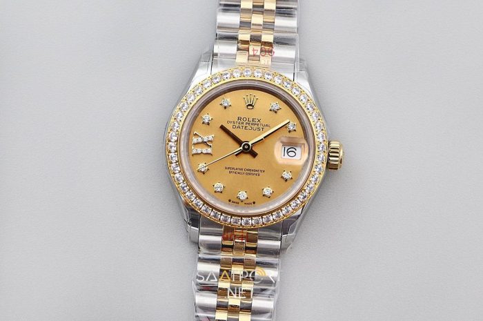 Rolex Lady Datejust 28mm Baget Taşlı Gold Kadran Eta Saat