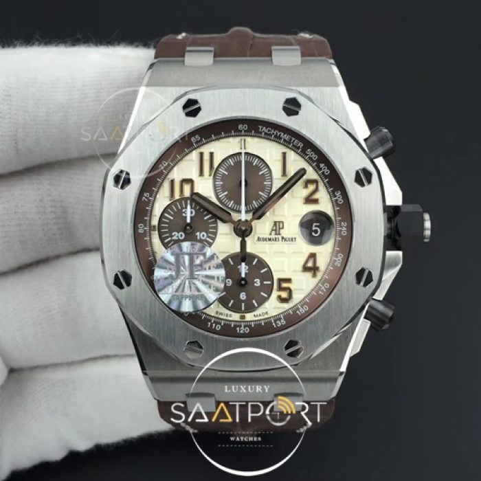Royal Oak Offshore Safari 2014 JF 11 Best Edition on Brown Leather Strap A3126 V2 w Cyclops and DW (1)